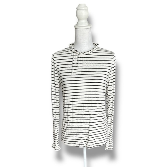 Kaileigh Tops - Striped Black and White Women's Top Size Medium NWOT